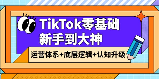 TikTok零基础新手到大神：运营体系 底层逻辑 认知升级（9节系列课）-上品源码网