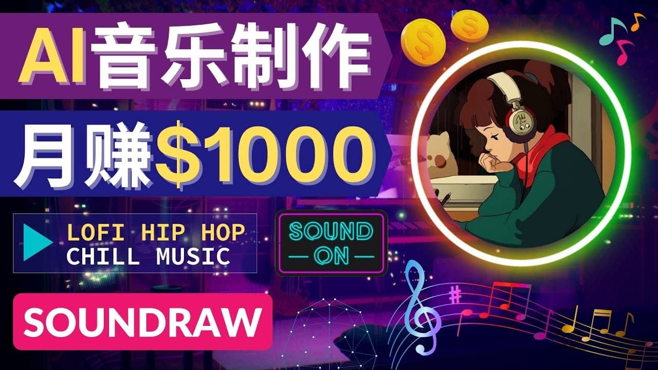 无需任何音乐基础： 使用AI软件制作Lofi Hip Hop Chill Music 月赚1000美元-上品源码网