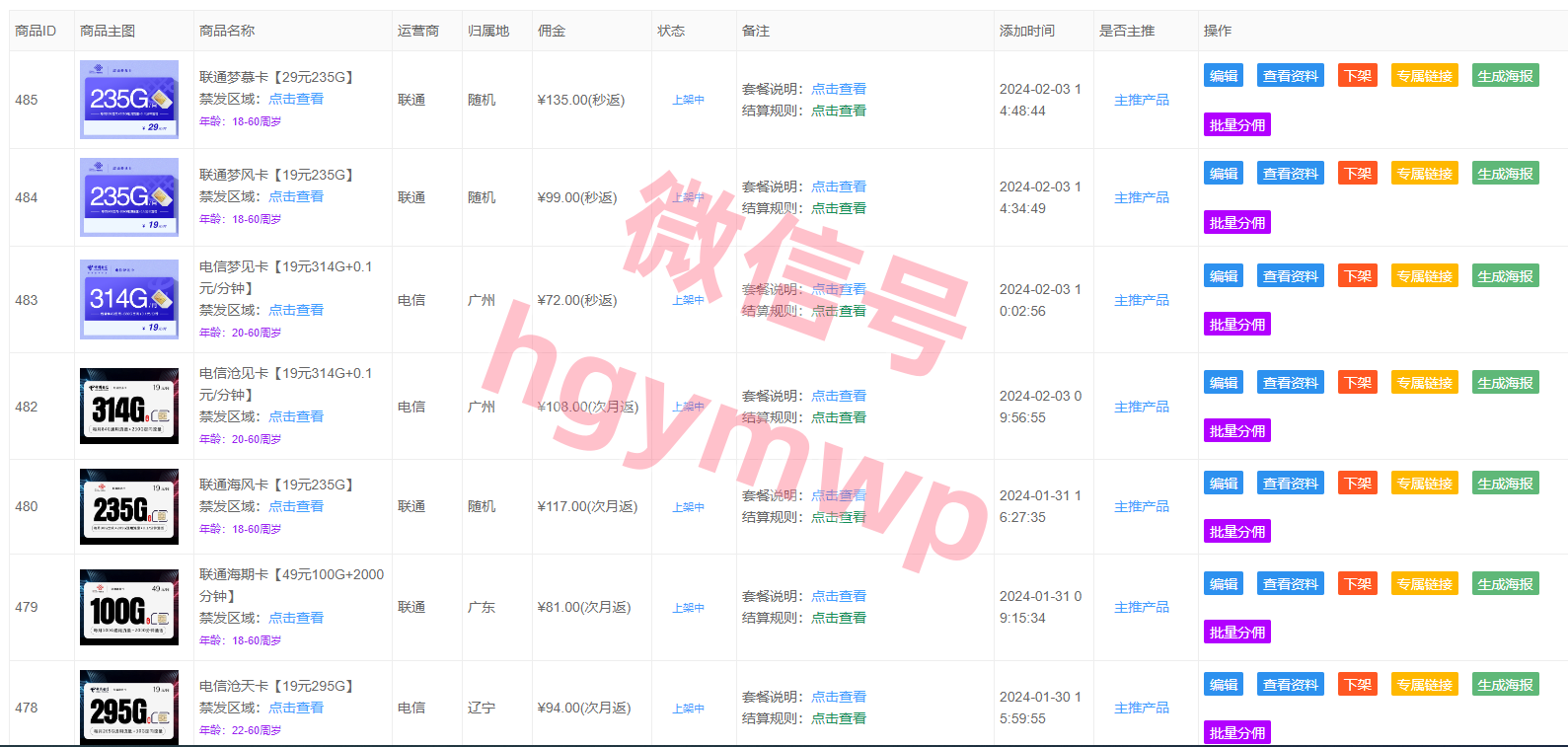 172号卡一级代理权限-上品源码网